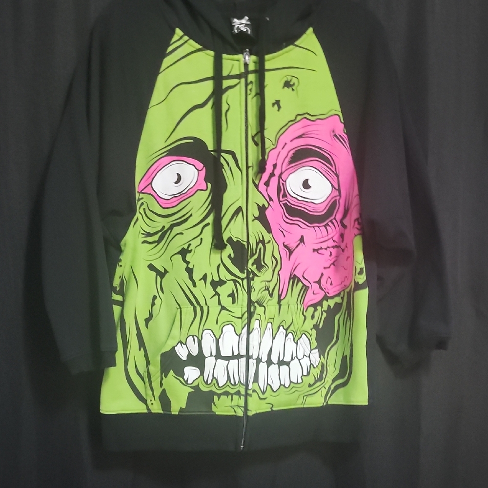 Iron Fist ZOMBIE Green and Pink Zombie Hoodie